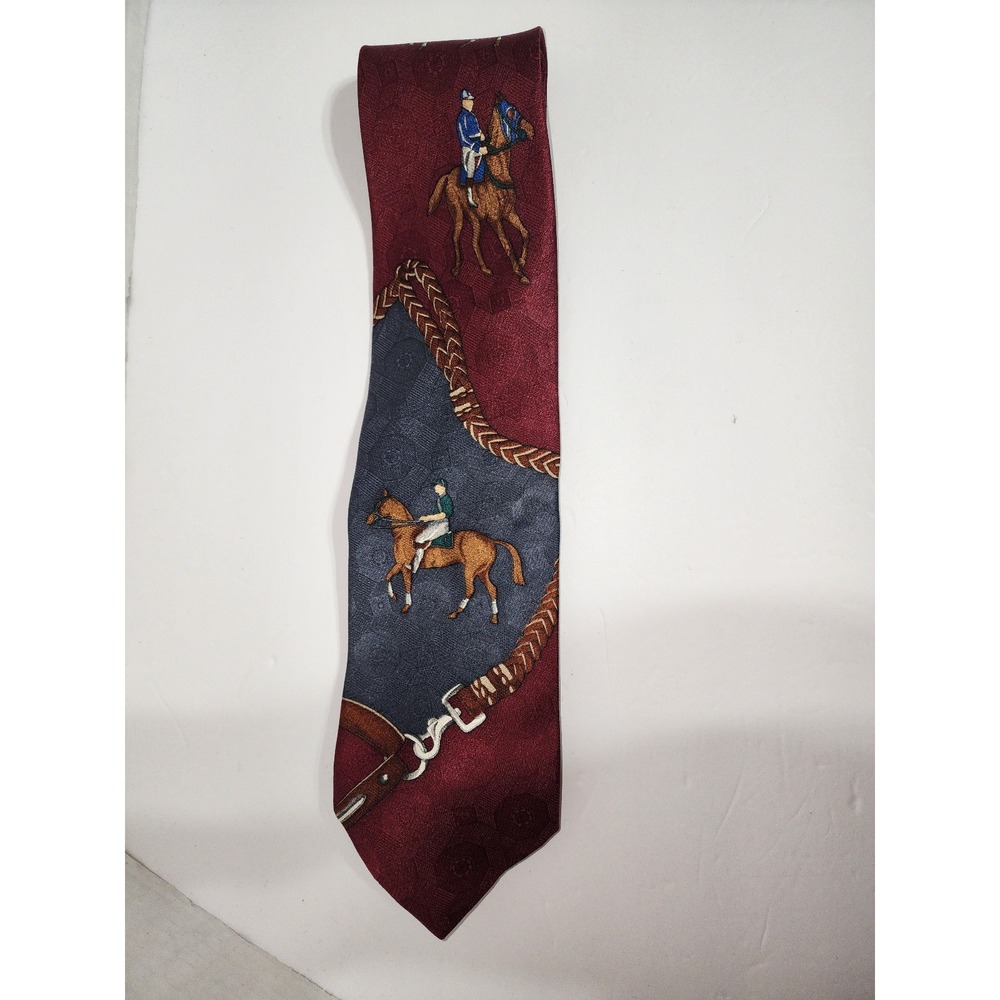 Vintage tie Ferrell Reed‎ for Logan's Derby horses mens silk - Picture 2 of 7